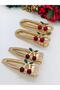 Gold Stone Cherry Metal Clasp Side Clasp Set of 2 🍒