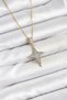 316L Steel Chain Gold Color Polar Star Model Zircon Stone Women's Necklace -