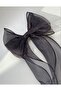 Black Organza Tulle Bow Hair Clip - 2