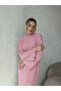Spanish Sleeve Crew Neck Textured Knitwear Dress Is Suitable for M-L-Xl - 3