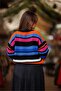 Black Color Striped Long Sleeve Sweater - 5