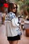 White Color Embroidered Bohemian Jacket - 4
