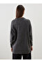 Gray Crew Neck Oversize Women's Knitwear Tunic - 4