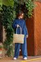 Indigo Color Knitwear Hooded Pants Blouse Set - 3