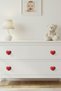 5 Pcs Porcelain Children's Room Red Heart Furniture Handle Ceramic Drawer Cabinet Knob (55X45 mm) - 6