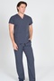 Gray Unisex Stretch Fabric Scrubs Doctor and Nurse Uniform Set Hospital Uniform - 3
