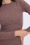 Women's Slim Fit Slim Fit Crew Neck Brown Dress - 3