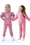Interlock cotton tracksuit bottom top girl child double suit