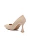 Beige Thin Long Women's Heeled Evening Dress Shoes 665127 Z - 4