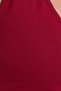Women's Slim Fit Slim Fit V-Neck Zero Sleeve Cotton Ribbed Burgundy Blouse - 6