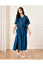 Women Blue Belted Kaftan Dress - 4