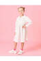 Girls White Printed Tweed Dress - 4