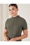 Women Green High Neck Knit Dress - 4
