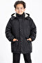 Boy's Lined Fur Detachable K Hooded Children's Coat - 4