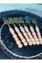 Pearl-Colored Beaded Dessert Fork 6 Pieces - 2