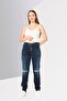 Women Regular Fit Washed Stretchable Jeans, Navy - 2