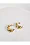 Steel Zircon Stone Half Hoop Earrings 3 cm - 3