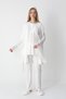 Women's Ecru Lace Detailed Stylish Special Design Princess Sleeve Maternity Pajama Set 3-Piece Set - 3