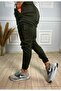 Green Cargo Pants with Elastic Waist and Cuffs Slim Fit 2026 Yk1 - 4