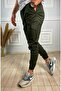 Green Cargo Pants with Elastic Waist and Cuffs Slim Fit 2026 Yk1 - 3
