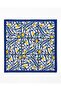 Lemon Garden Satin Scarf - Navy Blue - 3