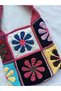 Retro Daisy Colorful Flower Hand Knitted Motif Shoulder Bag - 4