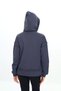 Smoked Girl's Knitted Cardigan with Hooded Zippered Pockets, Off-Shoulder and Reverse Stitch Detail - 5