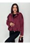 Oversized Suede Jacket with Epaulet Detail - 5