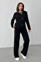 Women's Black Gold Button Detailed Bottom and Top Two-Piece Knitwear Set - 7