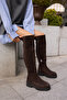 Giselle Women's Brown Real Suede over the Knee Boots - 2