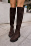 Giselle Women's Brown Real Suede over the Knee Boots - 7