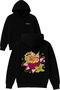Passion Fruit Design Printed Oversized Black Hooded Sweatshirt