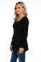 Night women's long sleeve button-down seasonal blouse – soft textured, stretchy, and warm fabric - 3