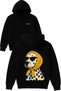 Charisma Dog Design Printed Oversized Black Hooded Sweatshirt