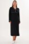 Women's Long Sleeve Shirt Collar Buttoned Nightgown 65% Cotton 35% Viscose - 2