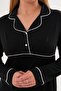 Women's Long Sleeve Shirt Collar Buttoned Nightgown 65% Cotton 35% Viscose - 4
