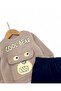 Baby Boy Winter 3-Layer Fleece Suit Fleece-Lined Cool Bear Printed Kangaroo Pocket Suit 6-9-12-18-24 Months - 5