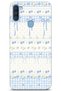 Samsung Galaxy A11 / M11 Compatible Blue Bow and Flower Pattern Transparent Phone Case