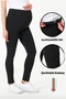 Maternity Winter Leggings, Full Lycra Fleece-Lined Warm Fabric, Adjustable Waist