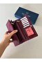 Crocodile Patterned Genuine Leather Women's Wallet with Plenty of Eyelets Purple - 5