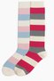 2 Pieces of Striped and Colored Knee-Length Socks