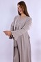 Pregnant Maternity Pajama Set with Effortt Beige Dressing Gown - 8