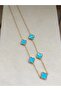 Gold water blue steel necklace - 2