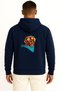 Hooded Funny Dog Wearing Sunglasses and Scarf Unisex Sweatshirt with Pocket and Back Design - 2