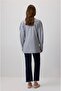 Side Tie Striped Shirt Navy Blue - 4