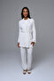 Women's Ecru Jacquard Shawl Collar Lace Winter Special Design Maternity Pajama Set - 2