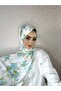 Dp10 Patterned Pera Ready-To-Wear Shawl with Snap Fasteners from the Chin Gold