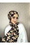Dp8 Patterned Pera Ready-To-Wear Shawl with Snap Fasteners from the Chin Gold - 6