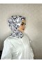 Dp4 Patterned Pera Ready-To-Wear Shawl with Snap Fasteners from the Chin Gold - 2