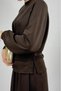 Women's Soft Textured Modal Skirt Set Brown - 8